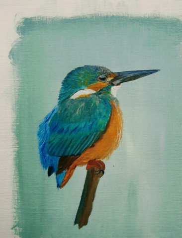 ijsvogel 5 aquarel