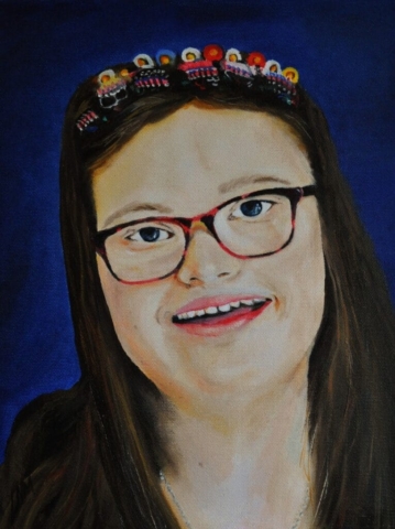 Portret meisje olieverf