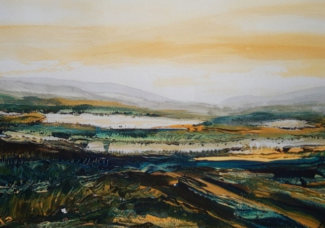 Fantasy landscape mixed media