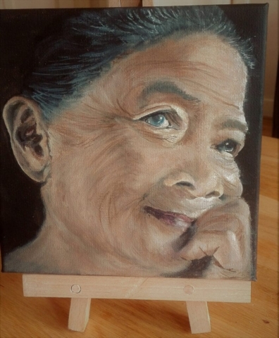 Portret dame olieverf