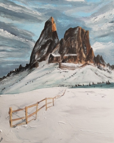 Dolomieten Acryl, berglandschap