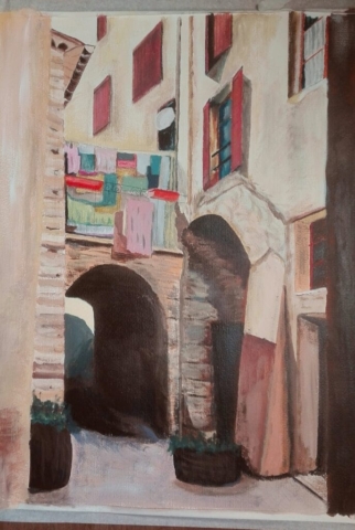 Frankrijk aquarel